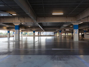 In image of a parking garage in Washington DC
